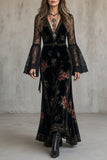 Delilah - Floral Velvet Maxi Dress