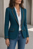 Georgina - Herringbone Contrast Trim Blazer
