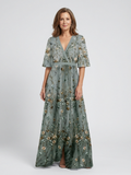 Cora - Floral Mesh Maxi Dress