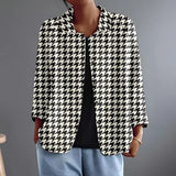 Cecilia - Houndstooth Print Relaxed Shirt