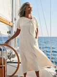 Willa - Relaxed Short Sleeve Pocket Maxi Dress