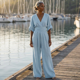 Violet - Cinched Waist Wide Leg Jumpsuit