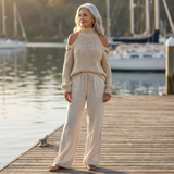 Gabriella - Off-Shoulder Wide-Leg Two-Piece Set