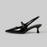 Esther - Pointed Slingback Kitten Heels