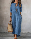 Esme - Striped Long Sleeve Maxi Dress