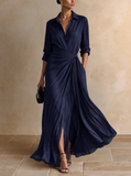 Genevieve - Knotted Waist Maxi Shirt Dress
