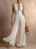 Eloise - Pleated Sleeveless Wide-Leg Jumpsuit