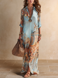 Yasmin - Baroque Print Maxi Shirt Dress