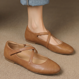 Elsie - Crossover Strap Flat Shoes