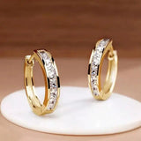 Penelope - Gold Crystal Hoop Earrings
