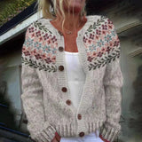 Arabella - Floral Knit Button-Up Cardigan