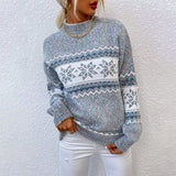Norah - Snowflake Knit Mock Neck Jumper
