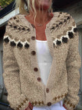 Harriet - Patterned Button-Front Knit Cardigan
