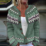 Heather - Patterned Knit Button Cardigan
