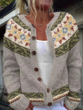 Winifred - Patterned Knit Button Cardigan