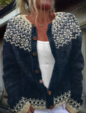 Elsie - Nordic Patterned Button-Front Cardigan