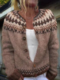 Cordelia - Patterned Yoke Knit Cardigan