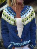 Verity - Patterned Yoke Knitted Cardigan