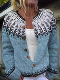Bonnie - Nordic Patterned Button Cardigan