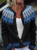 Norah - Nordic Patterned Knitted Cardigan