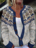 Seren - Patterned Knit Button Cardigan