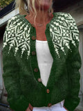 Rosie - Snowflake Knit Button Cardigan