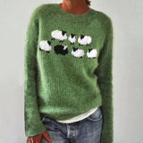 Bronwen - Sheep Motif Knitted Jumper