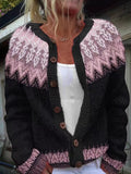 Astrid - Nordic Patterned Knit Cardigan