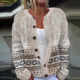 Primrose - Patterned Button-Front Knit Cardigan