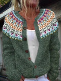 Bryony - Floral Yoke Knitted Cardigan