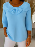 Seren - Ribbed Bow Detail Jumper