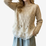 Willow - Textured Knit Ruffle Hem Jumper