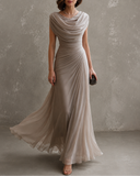 Ophelia - Draped Cowl Neck Maxi Dress
