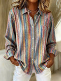 Romilly - Striped Button-Through Blouse
