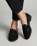 Penelope - Black Croc-Effect Penny Loafers