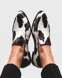 Esme - Cow Print Flat Loafers
