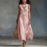 Orla - Sleeveless Dragonfly Print Maxi Dress