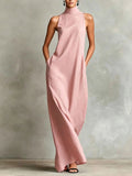 Cordelia - High Neck Sleeveless Maxi Dress
