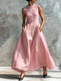 Harriet - Contrast Trim Sleeveless Maxi Dress