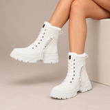 Poppy - Plush-Lined Lace-Up Ankle Boots