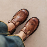 Harriet - Brogue T-Bar Mary Jane Shoes