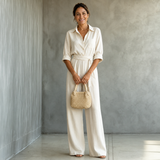 Florence - Wide-Leg Shirt Jumpsuit