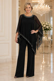 Eleanor - Beaded Cape Wide-Leg Trouser Suit