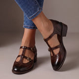 Matilda - Brogue Detail T-Bar Mary Jane Shoes