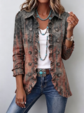 Oriana - Ruffled Washed-Print Jacket