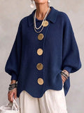 Philippa - Oversized Collared Button Cardigan