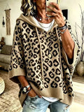 Sienna - Leopard Print Hooded Knit Jumper