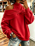 Matilda - Cold Shoulder Bow Sweatshirt