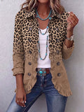 Sienna - Ruffled Animal Print Button Jacket