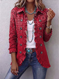 Heather - Paisley Print Ruffle Jacket